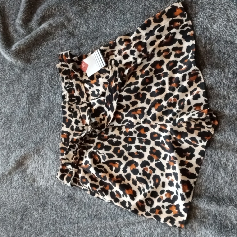 Ophelia Roe leopard print paperbag shorts with belt